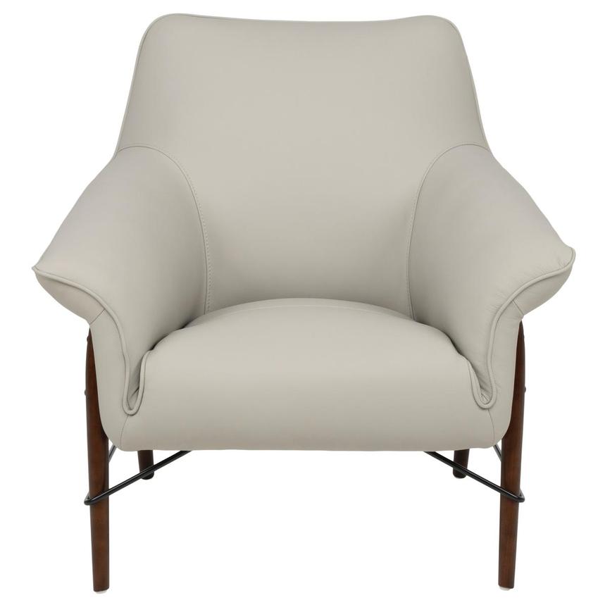 Jensen Gray Leather Accent Chair  alternate image, 4 of 11 images.