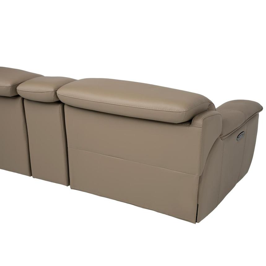 Graystone Dark Taupe Leather Power Reclining Sectional with 6PCS/2PWR alternate image, 4 of 13 images.