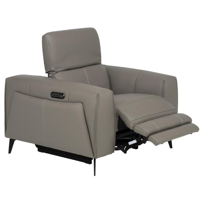 Luke 2.0 Dark Gray Leather Power Recliner  alternate image, 6 of 19 images.