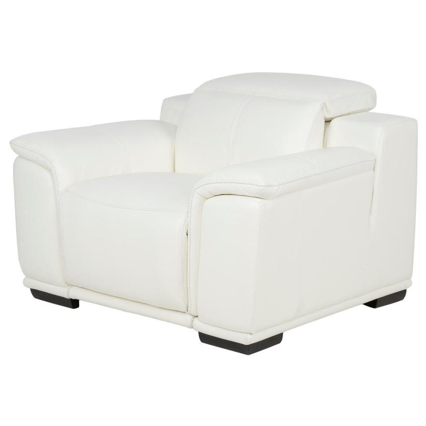 Davis 2.0 White Leather Power Recliner  main image, 1 of 11 images.