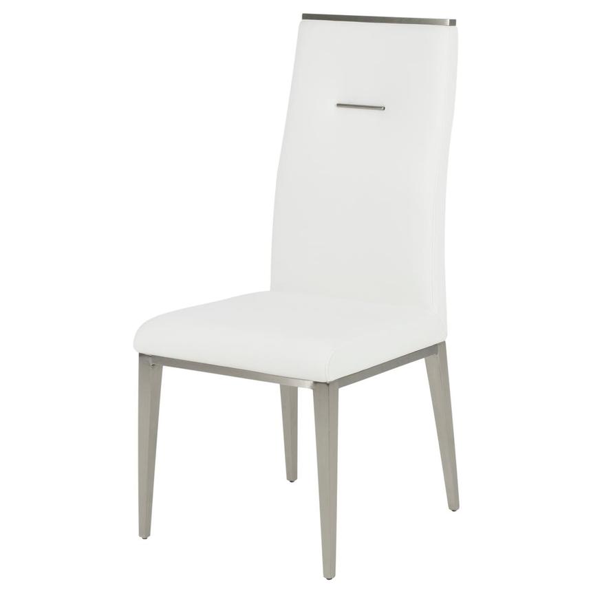 Phebe White/Sliver Side Chair main image, 1 of 7 images.