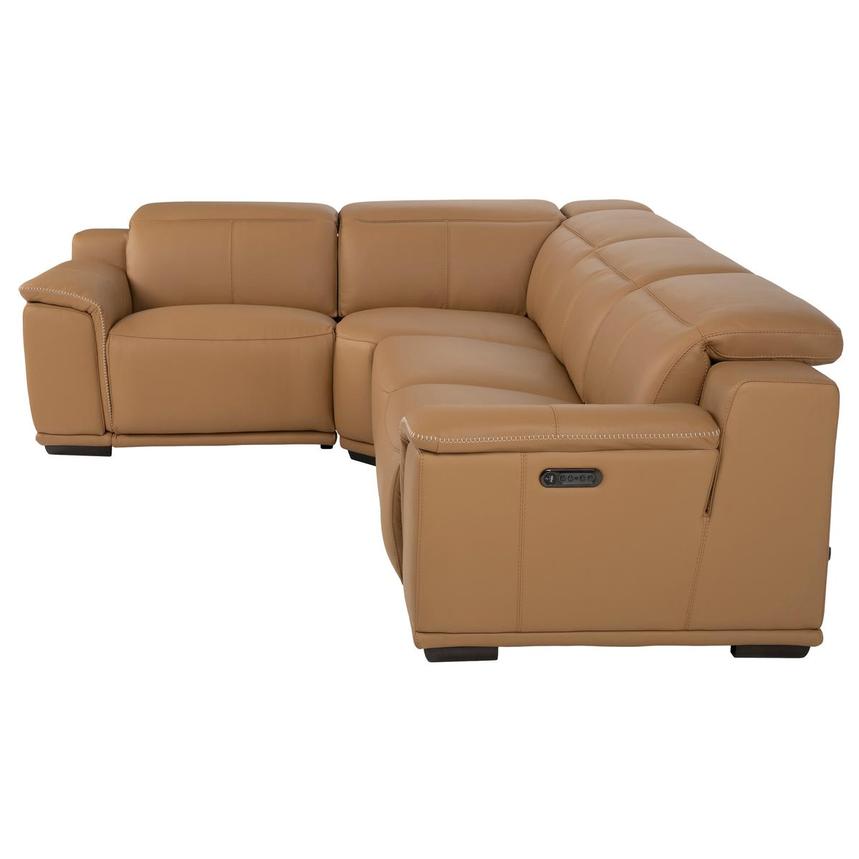 Davis 2.0 Tan Leather Power Reclining Sectional with 4PCS/2PWR alternate image, 4 of 11 images.