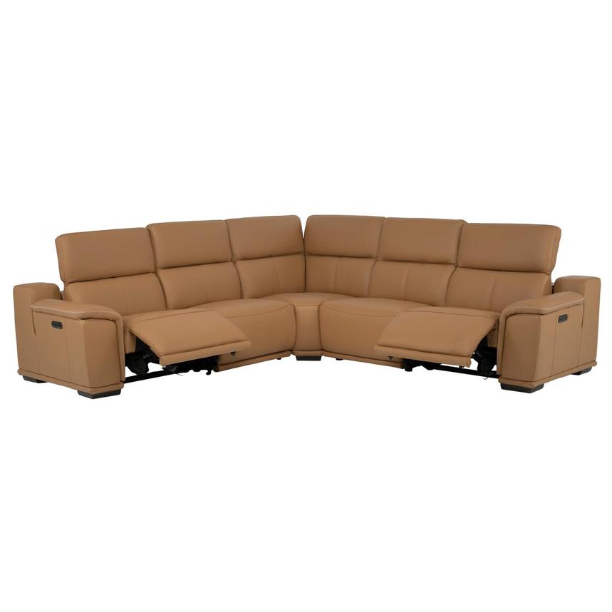 Davis 2.0 Tan Leather Power Reclining Sectional with 5PCS/2PWR alternate image, 14 of 22 images.