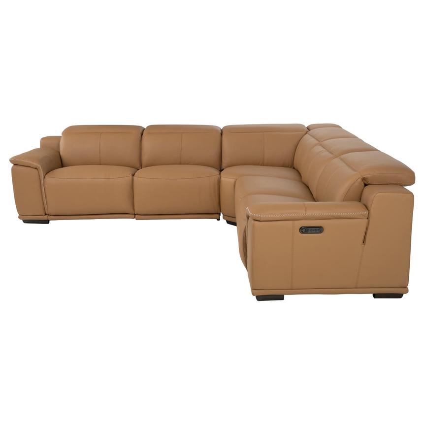 Davis 2.0 Tan Leather Power Reclining Sectional with 5PCS/2PWR alternate image, 4 of 22 images.