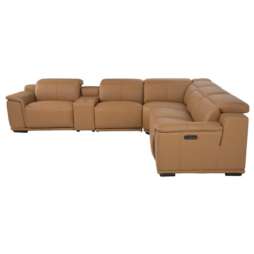 Davis 2.0 Tan Leather Power Reclining Sectional with 6PCS/3PWR alternate image, 4 of 14 images.