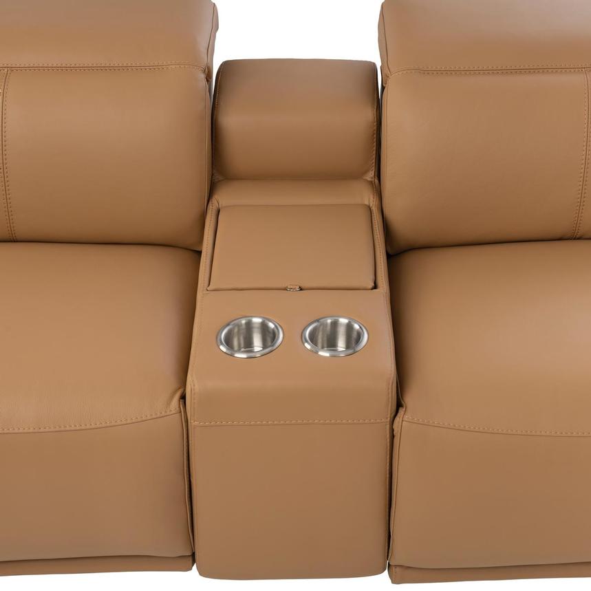 Davis 2.0 Tan Leather Power Reclining Sectional with 6PCS/3PWR  alternate image, 7 of 14 images.