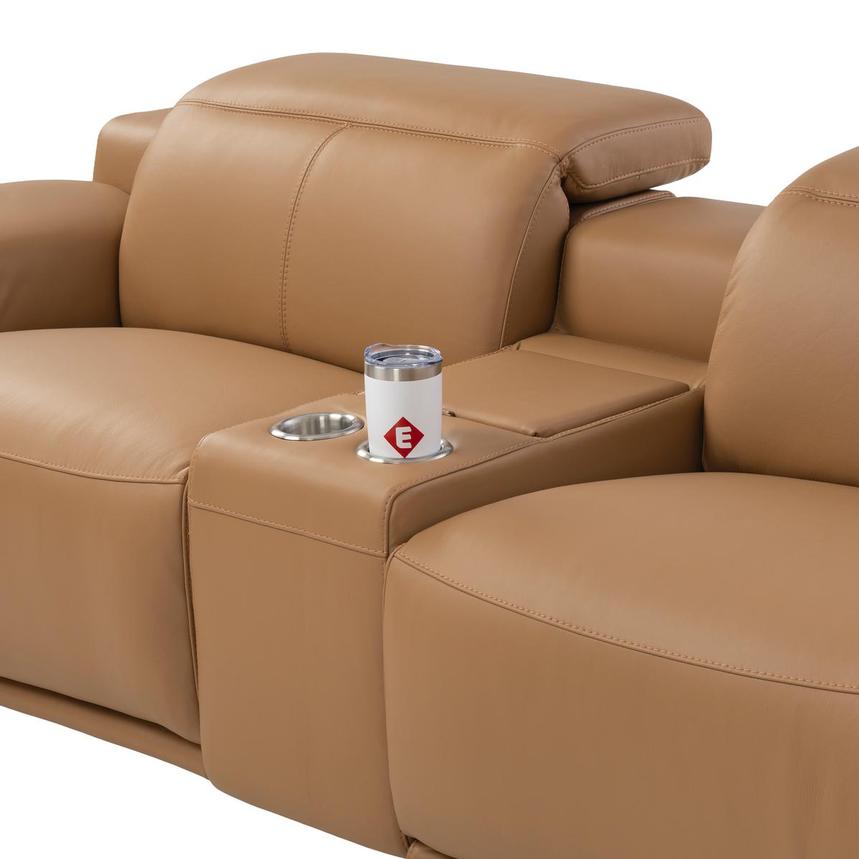 Davis 2.0 Tan Leather Power Reclining Sectional with 6PCS/3PWR alternate image, 9 of 14 images.