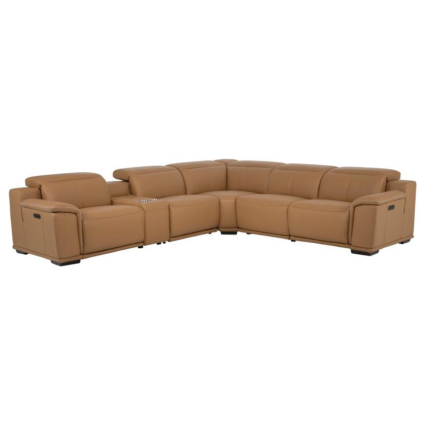 Davis 2.0 Tan Leather Power Reclining Sectional with 6PCS/3PWR  main image, 1 of 14 images.