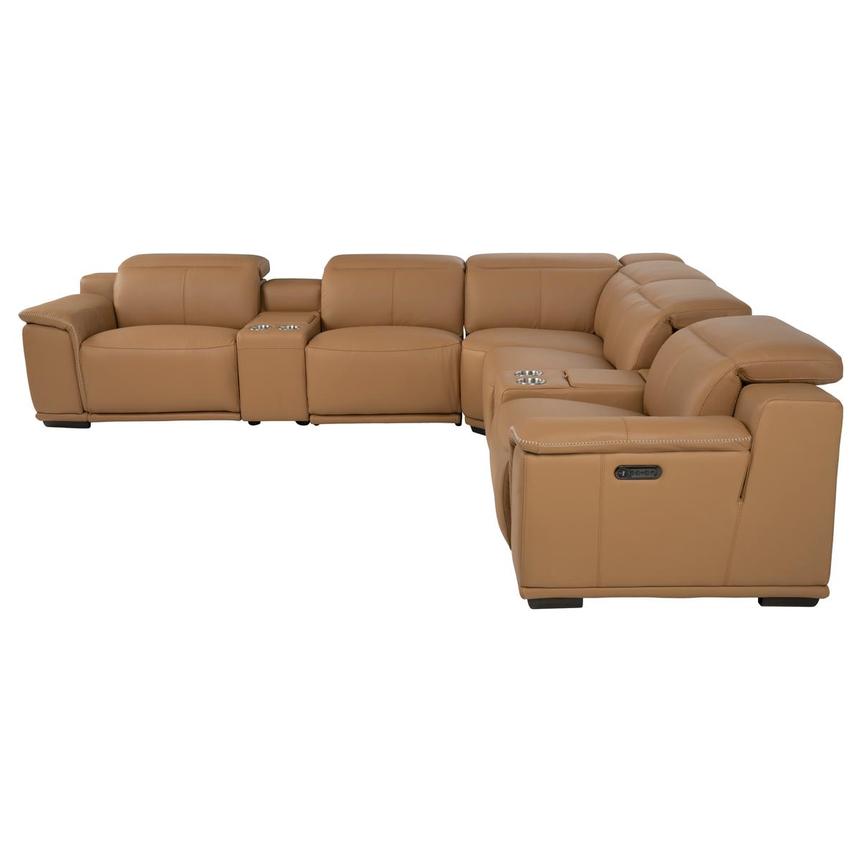 Davis 2.0 Tan Leather Power Reclining Sectional with 7PCS/3PWR alternate image, 4 of 14 images.