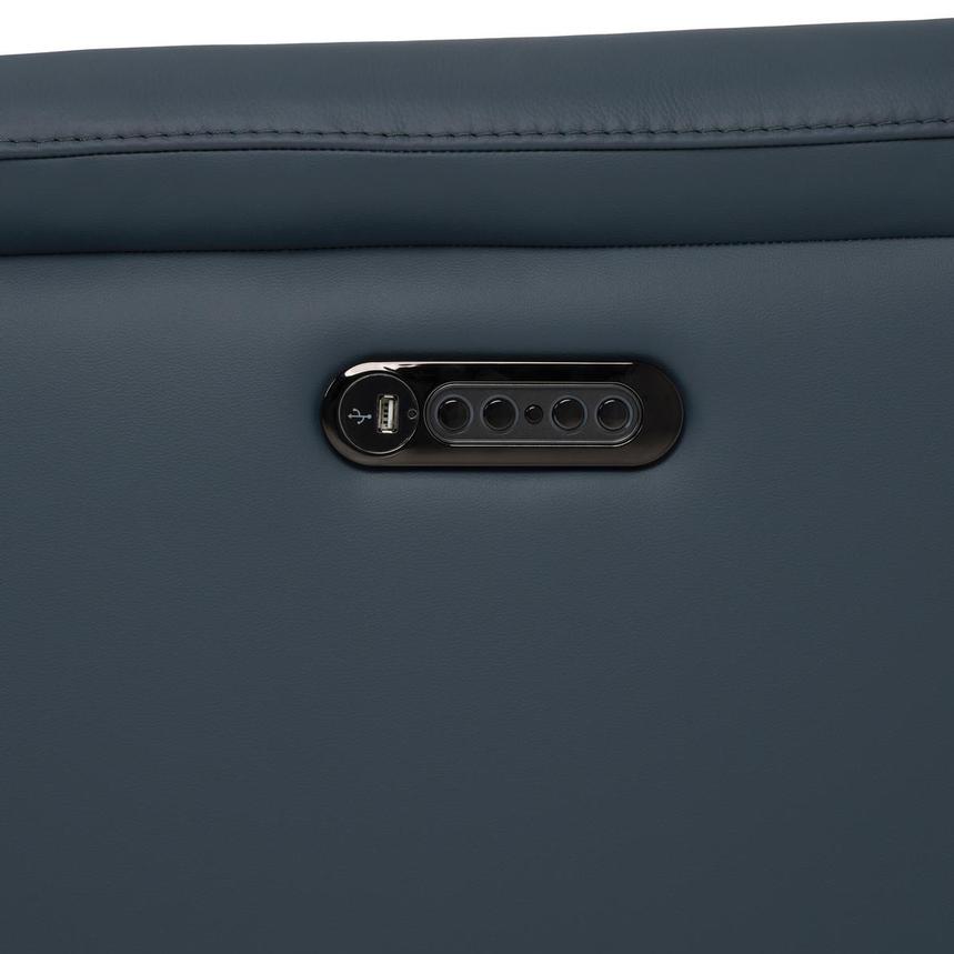 Cordova Blue Leather Power Reclining Sectional with 4PCS/2PWR  alternate image, 11 of 11 images.