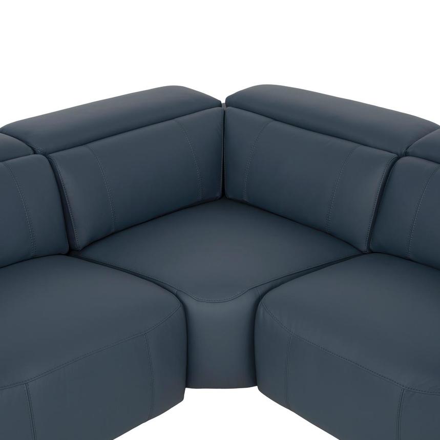 Cordova Blue Leather Power Reclining Sectional with 4PCS/2PWR  alternate image, 6 of 11 images.