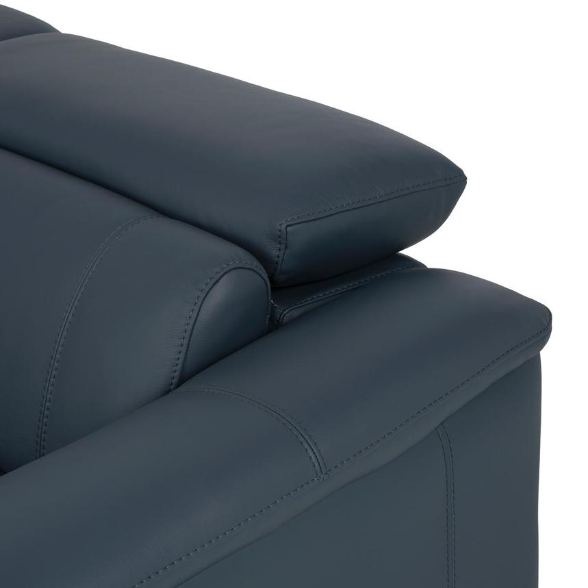 Cordova Blue Leather Power Reclining Sectional with 5PCS/3PWR alternate image, 6 of 10 images.