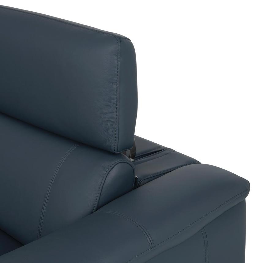 Cordova Blue Leather Power Reclining Sectional with 7PCS/3PWR  alternate image, 12 of 15 images.