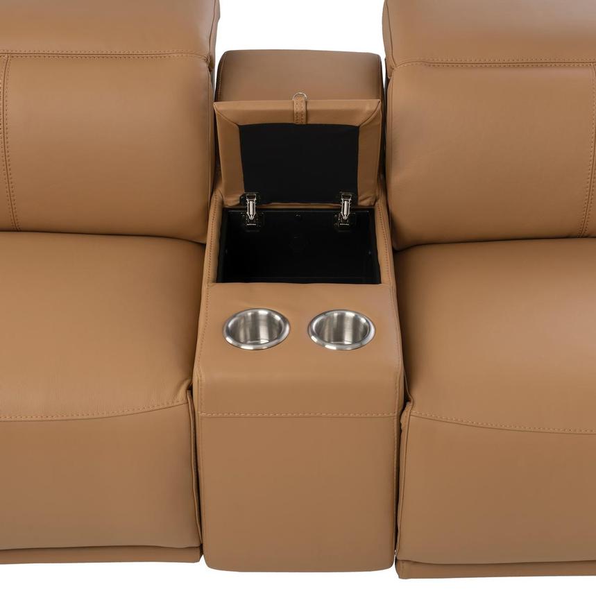 Davis 2.0 Tan Home Theater Leather Seating with 5PCS/3PWR alternate image, 7 of 11 images.