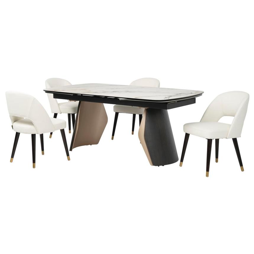 Ollie/Charm White 5-Piece Dining Set  main image, 1 of 3 images.