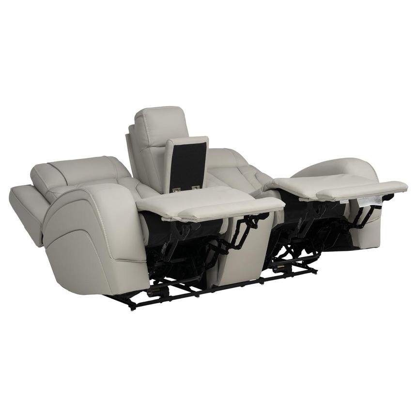 Kylo Light Gray Power Motion Leather Sofa w/Console  alternate image, 5 of 19 images.