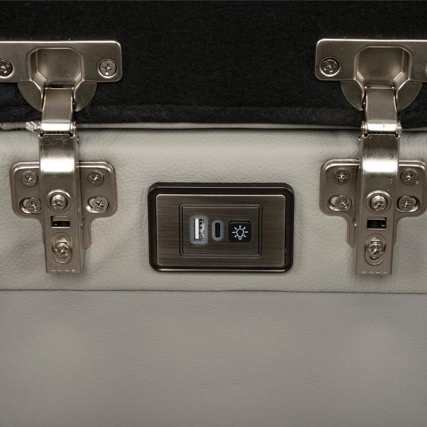 Kylo Light Gray Power Motion Leather Sofa w/Console  alternate image, 18 of 19 images.