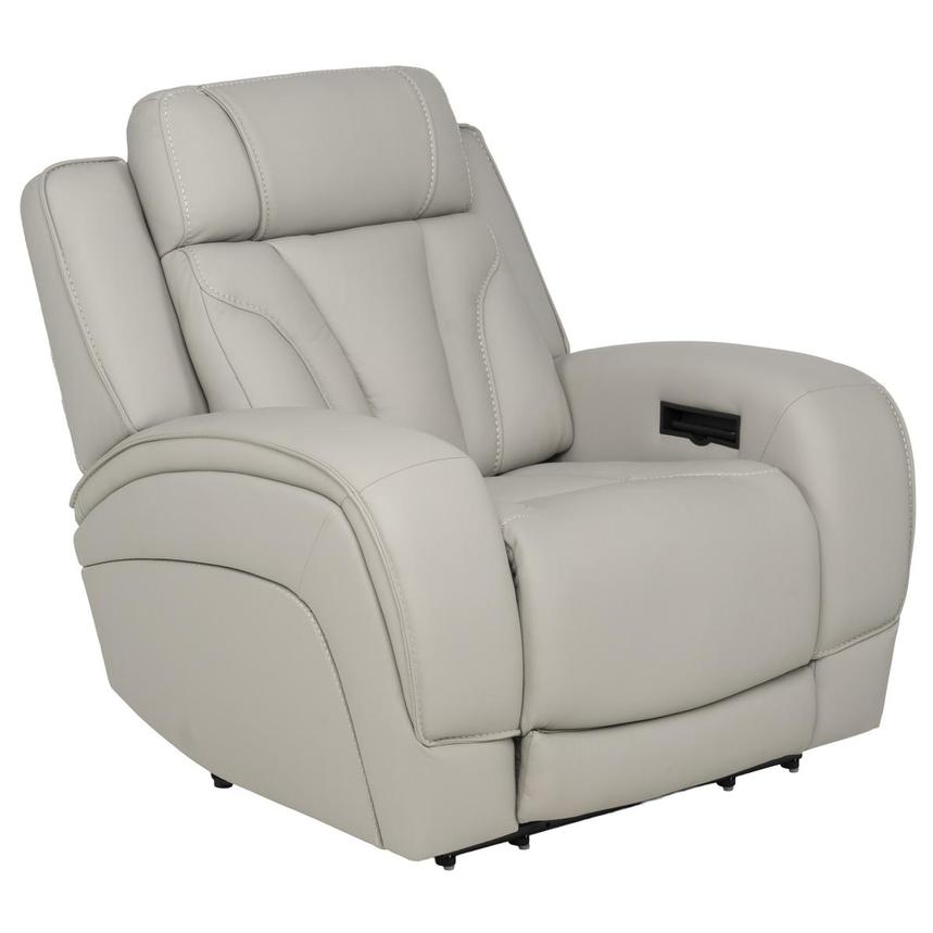 Kylo Light Gray Power Motion Leather Recliner alternate image, 4 of 16 images.