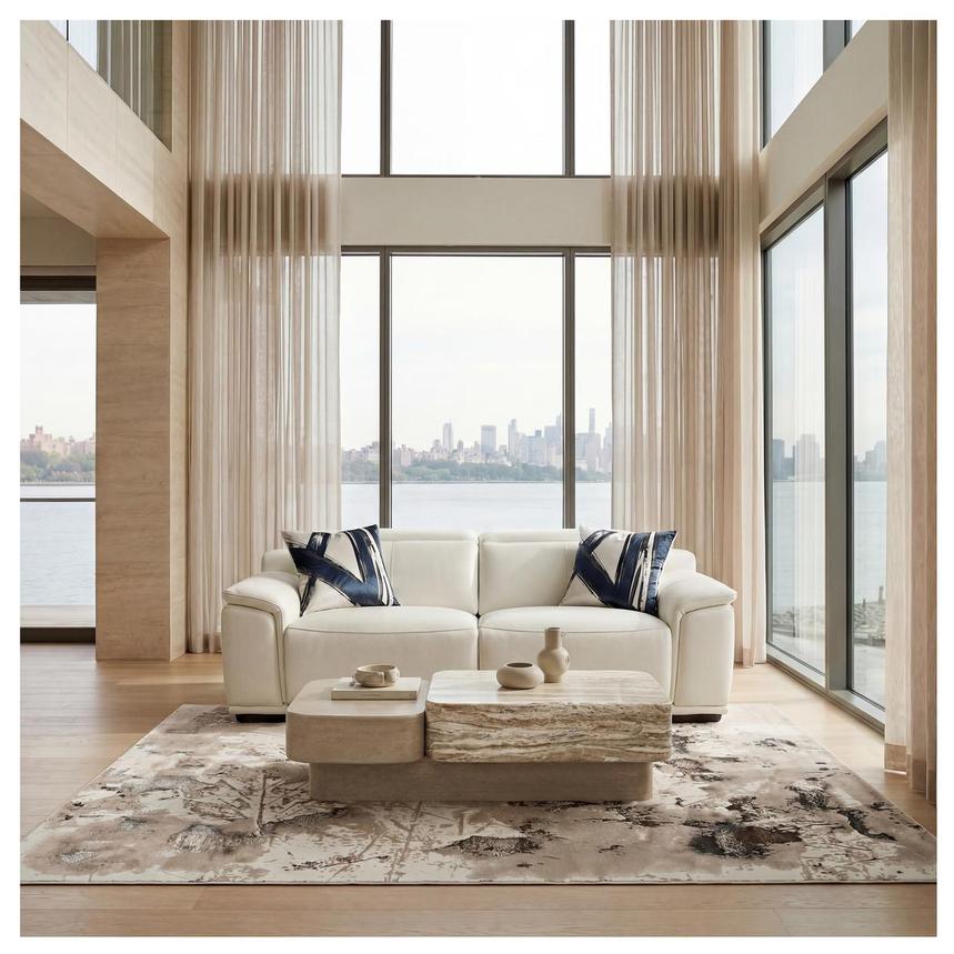 Davis 2.0 White Leather Power Reclining Sofa alternate image, 2 of 12 images.