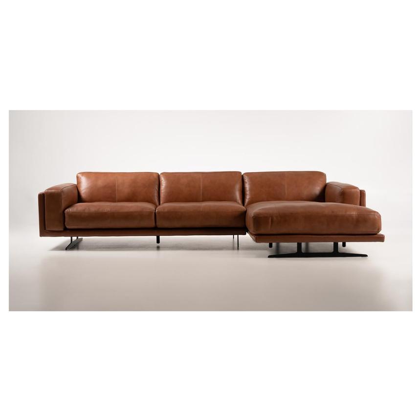 Palermo Tan Leather Sofa w/Right Chaise alternate image, 2 of 9 images.