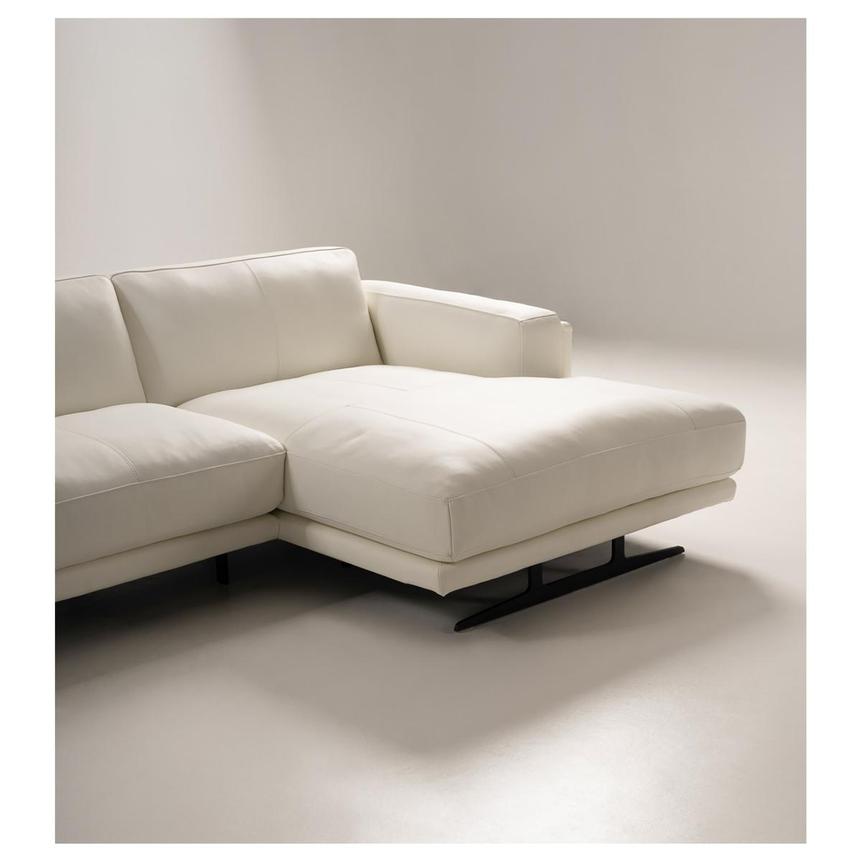 Palermo White Leather Sofa w/Right Chaise alternate image, 2 of 8 images.