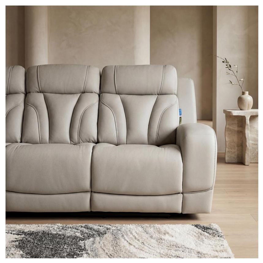 Kylo Light Gray Power Motion Leather Sofa  alternate image, 3 of 13 images.