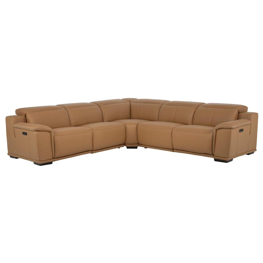 Davis 2.0 Tan Leather Power Reclining Sectional with 5PCS/3PWR  main image, 1 of 11 images.
