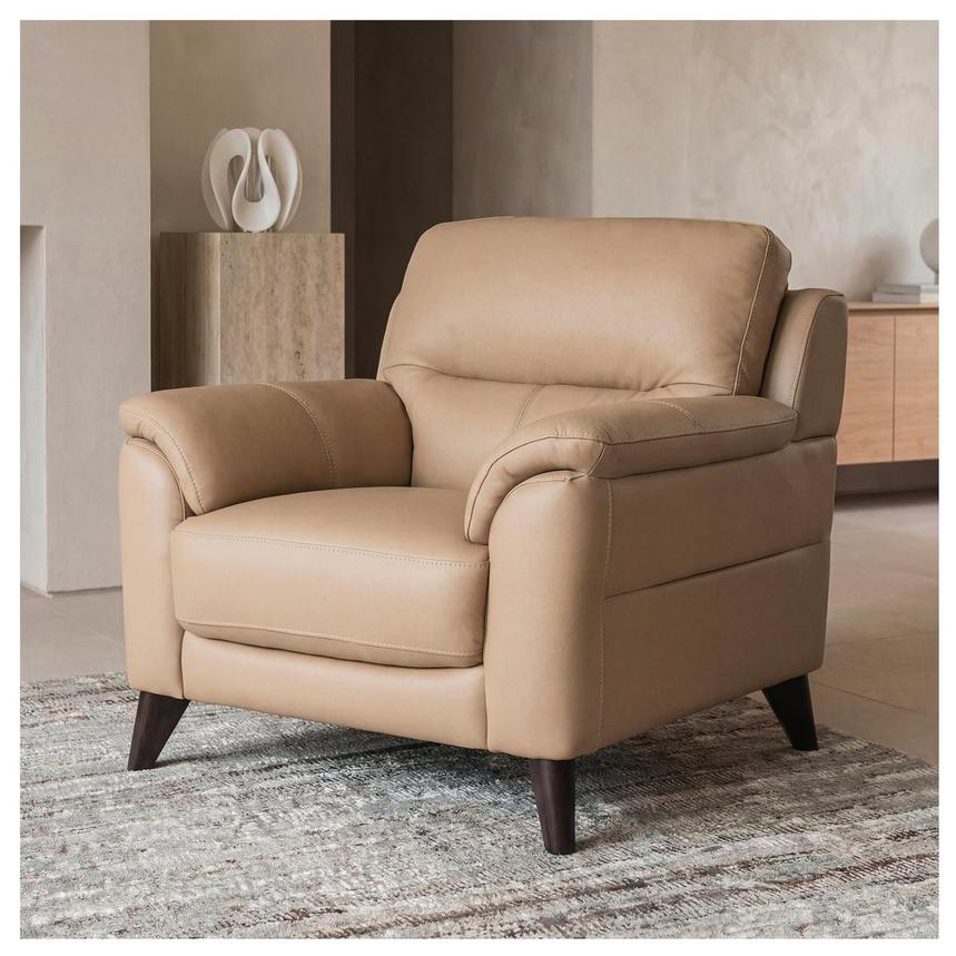 Bali Dark Cream Leather Arm Chair alternate image, 2 of 9 images.