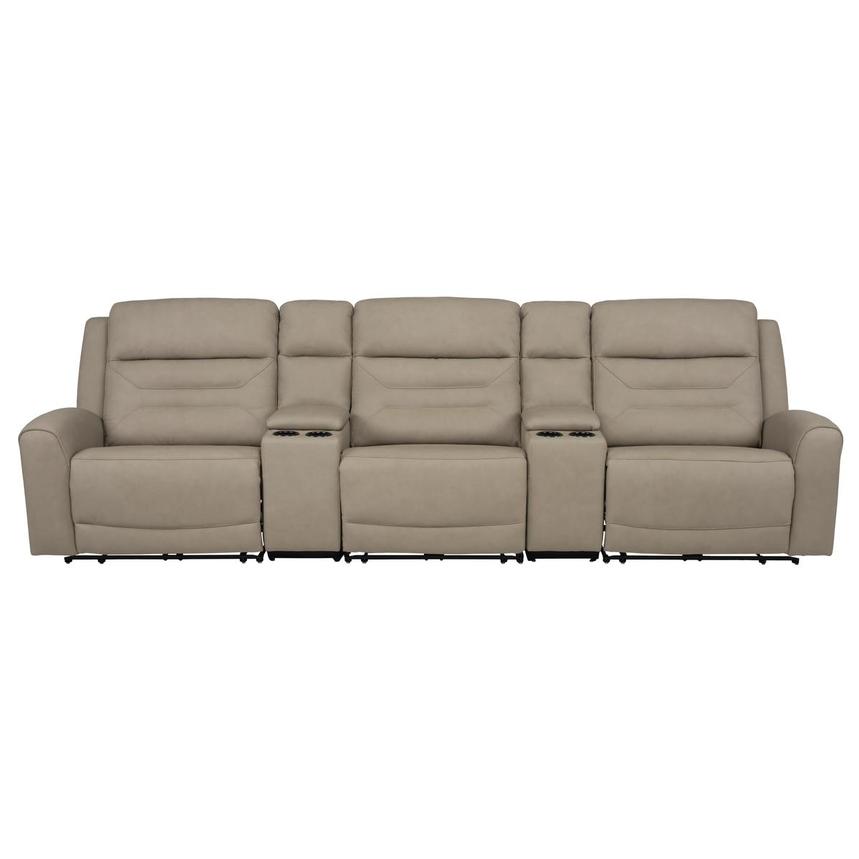 Solstice Home Theater Leather Seating with 5PCS/3PWR main image, 1 of 11 images.