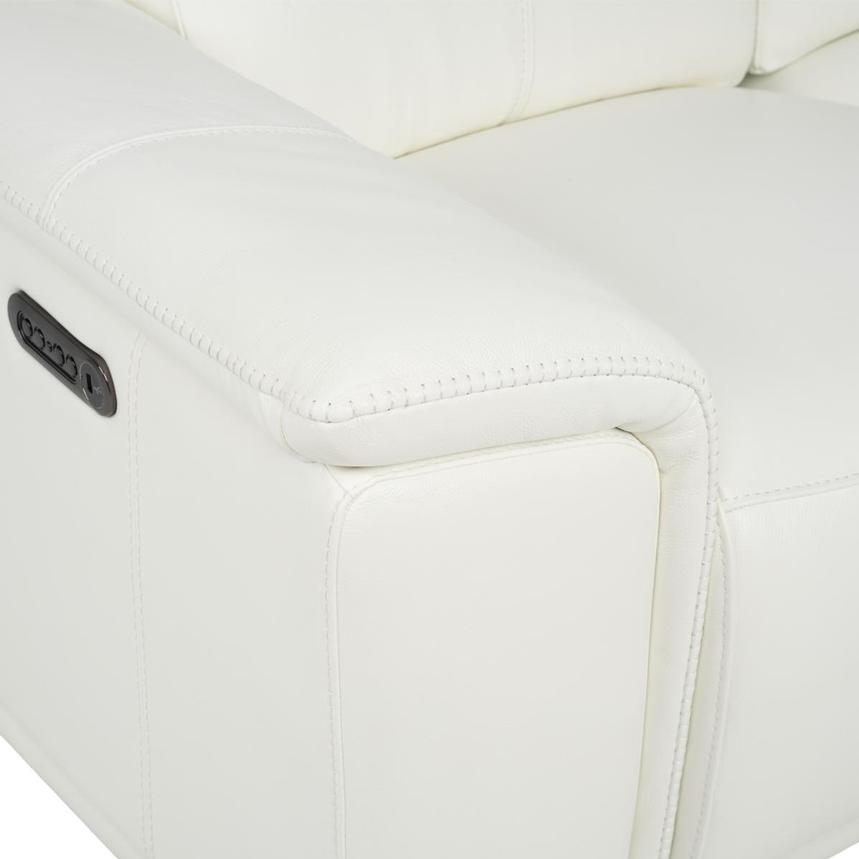 Davis 2.0 White Leather Power Reclining Loveseat  alternate image, 9 of 12 images.