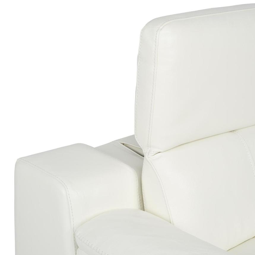 Davis 2.0 White Leather Power Reclining Loveseat  alternate image, 7 of 12 images.