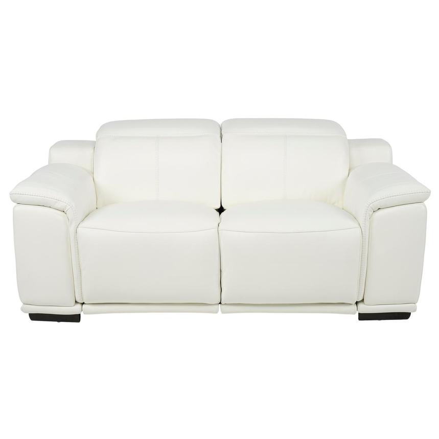Davis 2.0 White Leather Power Reclining Loveseat main image, 1 of 12 images.