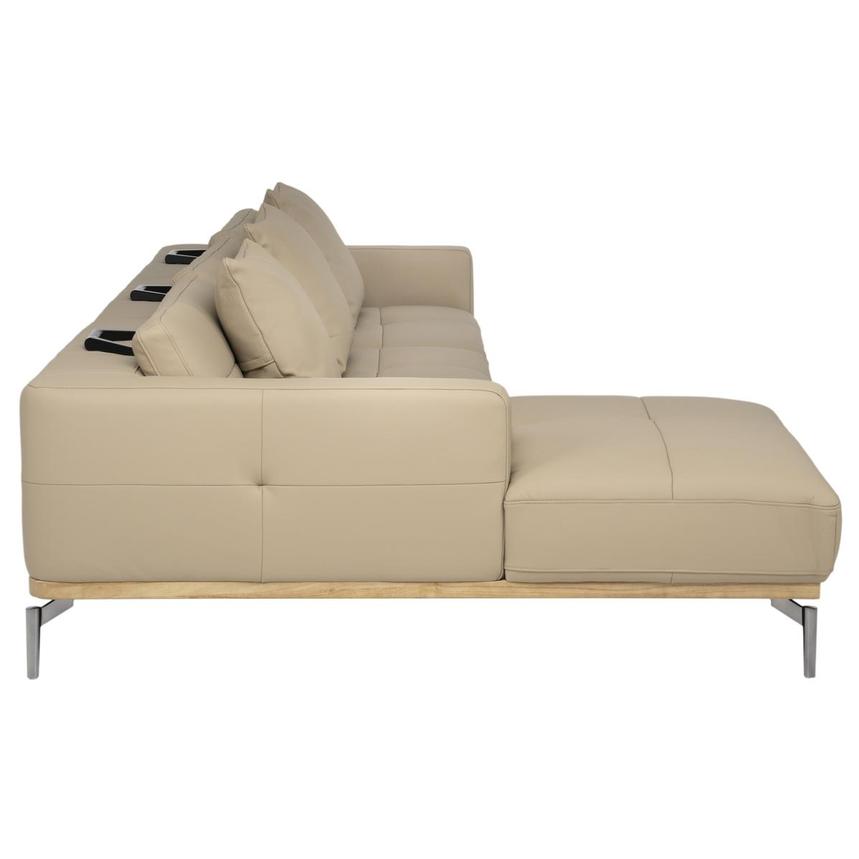 Nate Taupe Leather Corner Sofa w/Left Chaise alternate image, 4 of 12 images.