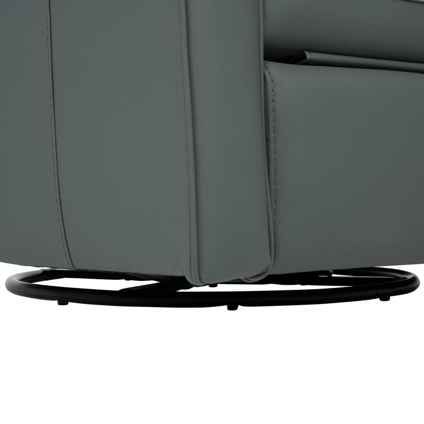 Lucca Blue Leather Power Swivel Glider Recliner  alternate image, 8 of 10 images.