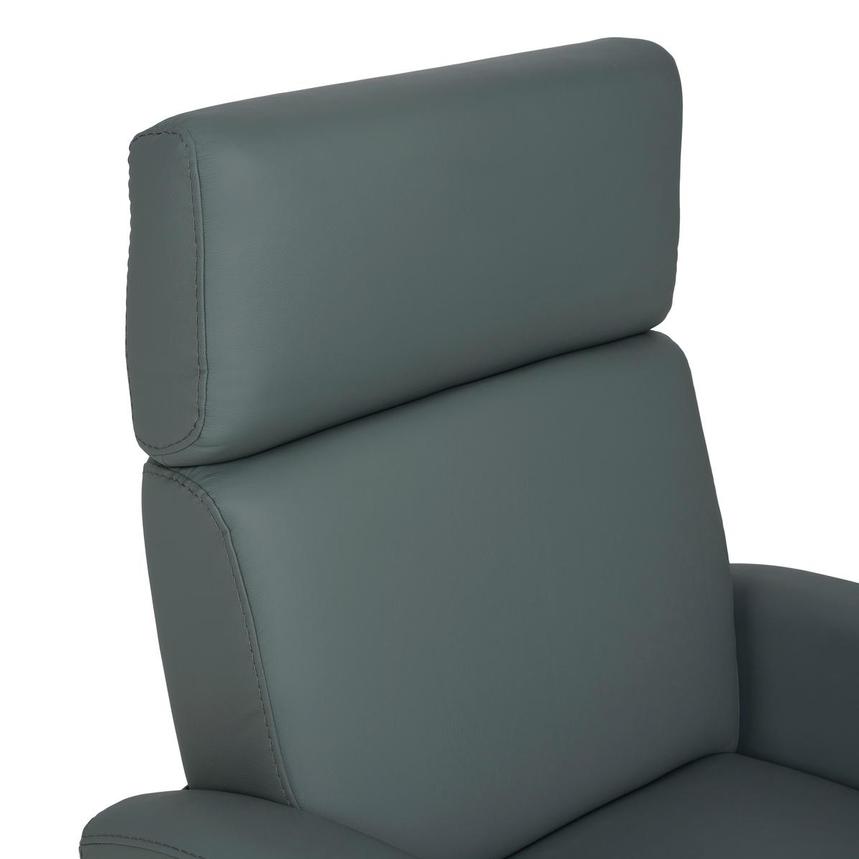Lucca Blue Leather Power Swivel Glider Recliner alternate image, 6 of 10 images.