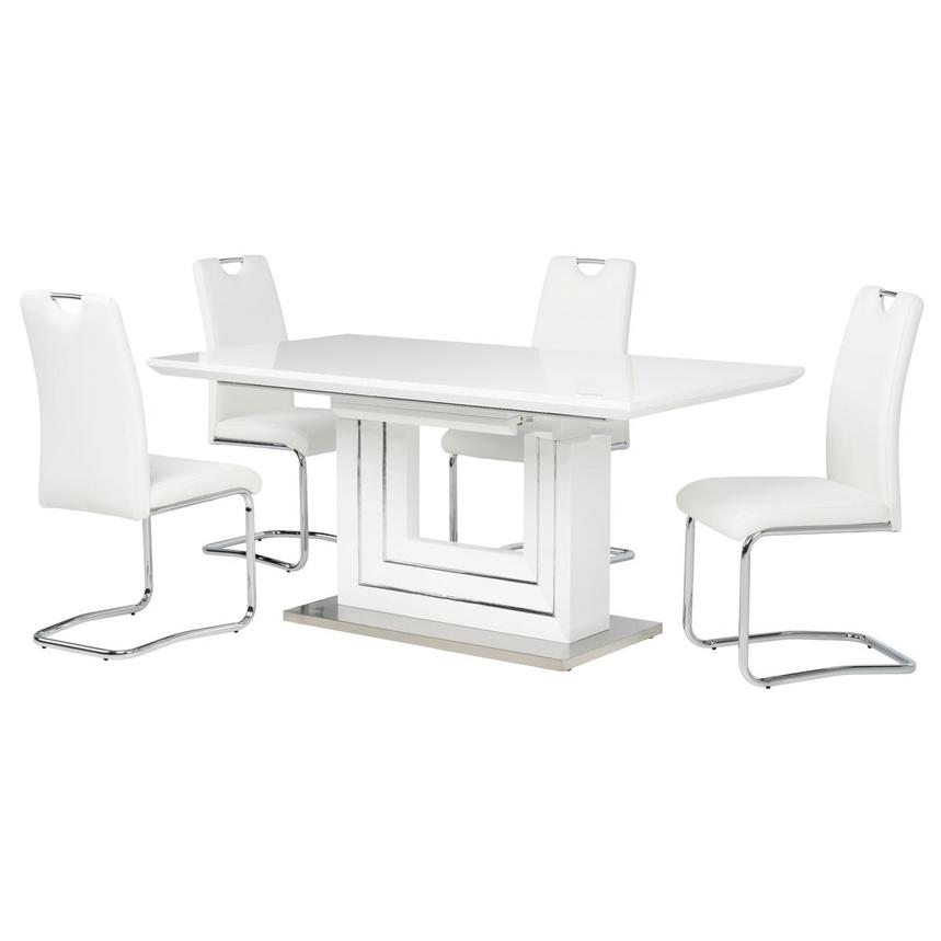 Leia White 5-Piece Dining Set  main image, 1 of 3 images.