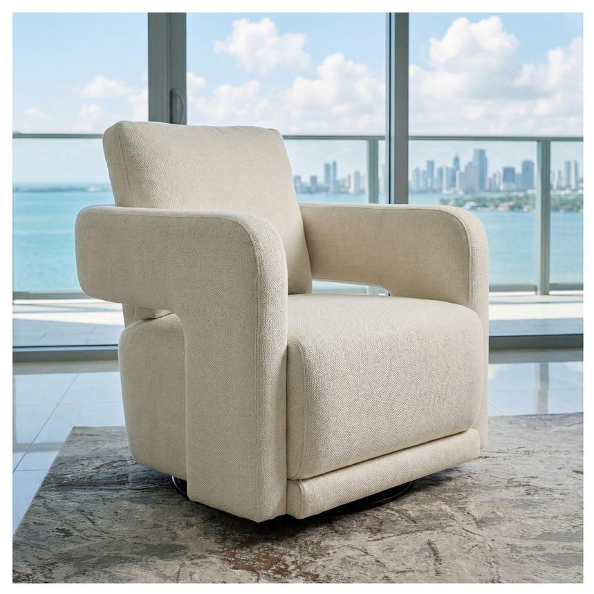 Carmello Light Gray Swivel Chair  alternate image, 2 of 8 images.