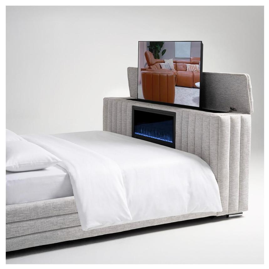 Ellia King Panel Bed w/LED Lights, TV Lift & Fireplace  alternate image, 3 of 13 images.