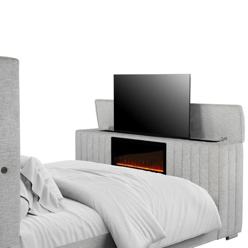 Ellia King Panel Bed w/LED Lights, TV Lift & Fireplace alternate image, 4 of 13 images.