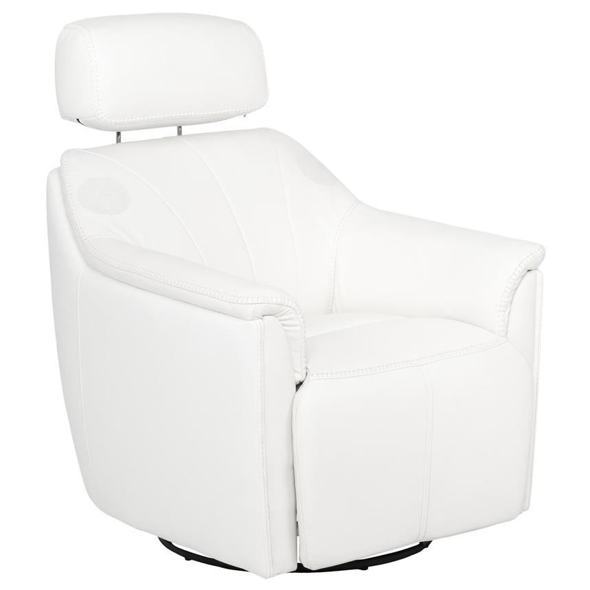 LuxTone White Leather Power Tilt Recliner  alternate image, 3 of 14 images.