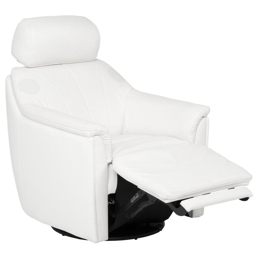 LuxTone White Leather Power Tilt Recliner alternate image, 6 of 14 images.