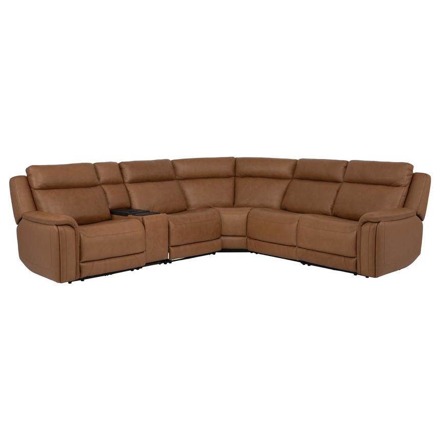 Venus  6PCS/2PWR Leather Power Reclining Sectional w/Beverage Cooler  main image, 1 of 14 images.