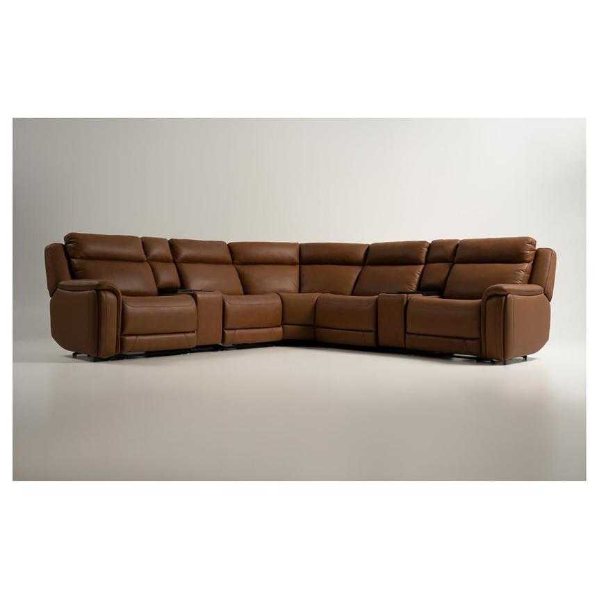 Venus 6PCS/3PWR Leather Power Reclining Sectional w/Beverage Cooler alternate image, 3 of 18 images.