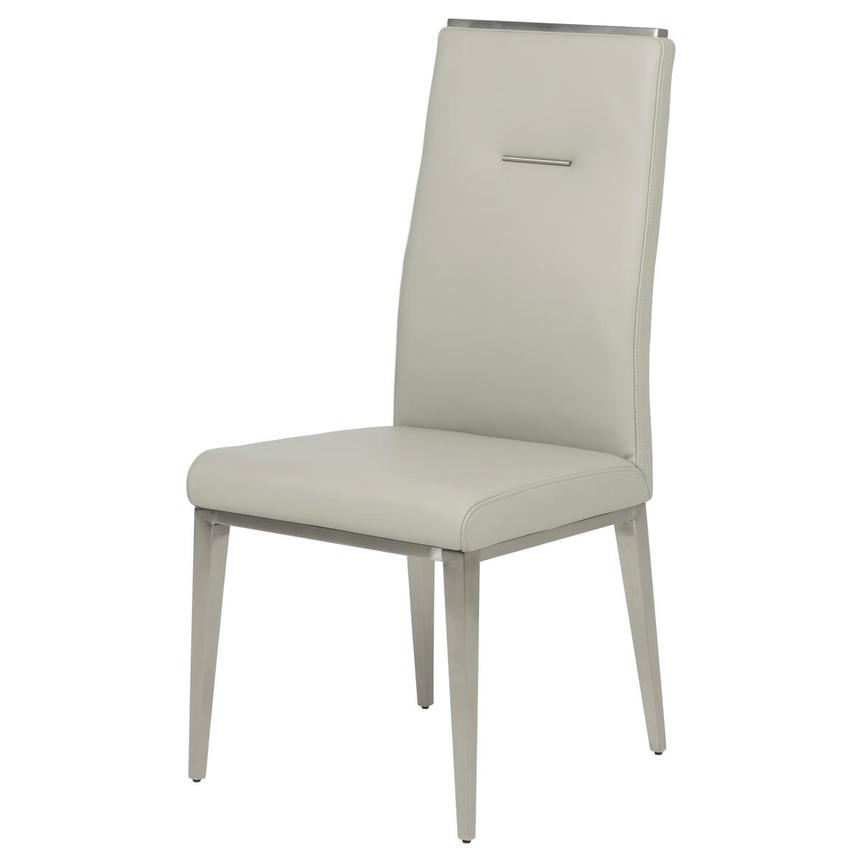Celeste Gray Leather Side Chair main image, 1 of 8 images.