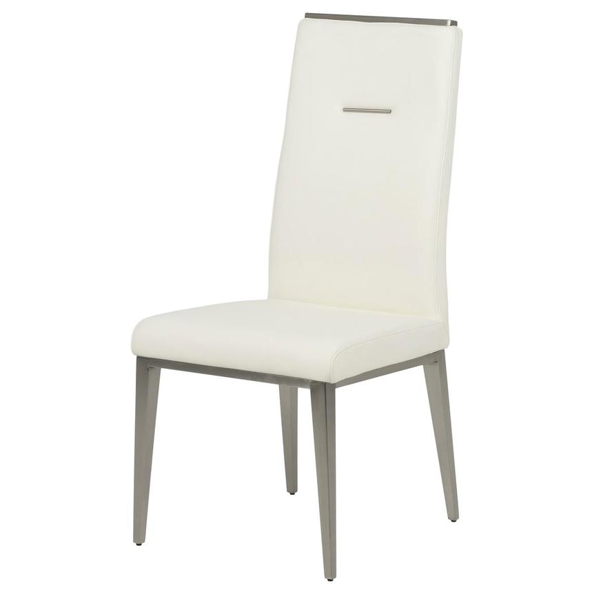 Celeste White Leather Side Chair main image, 1 of 8 images.