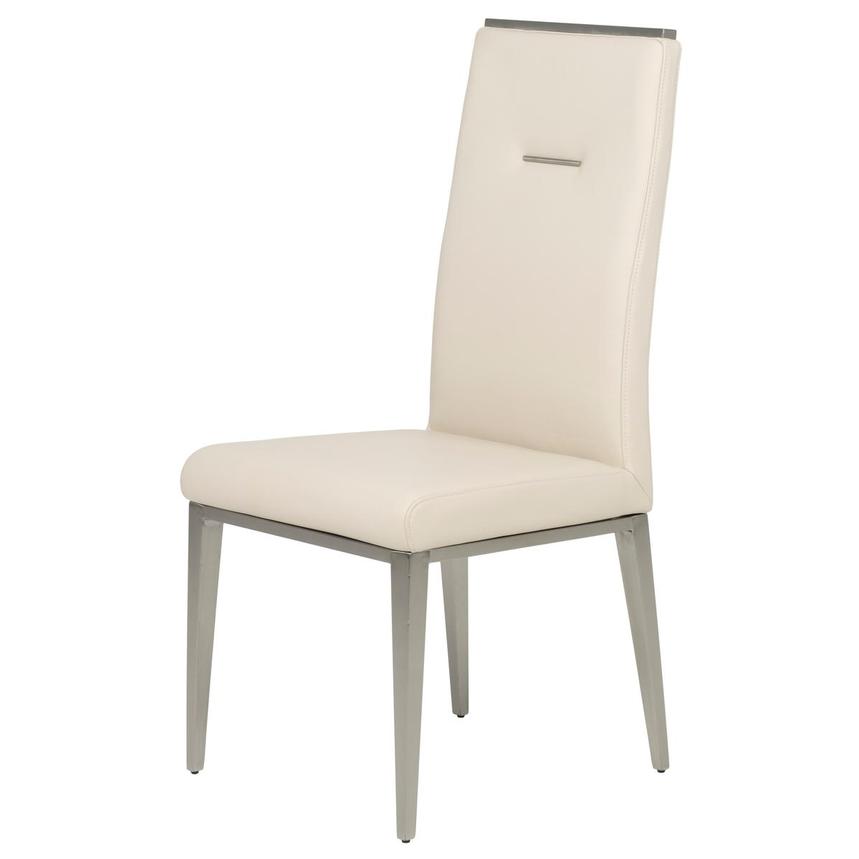 Celeste Cream Leather Side Chair main image, 1 of 8 images.
