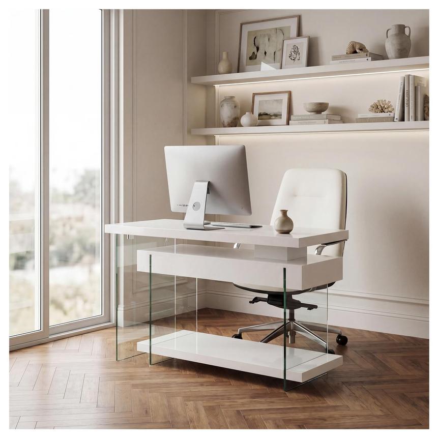 Fold White L-Shaped Desk  alternate image, 2 of 14 images.