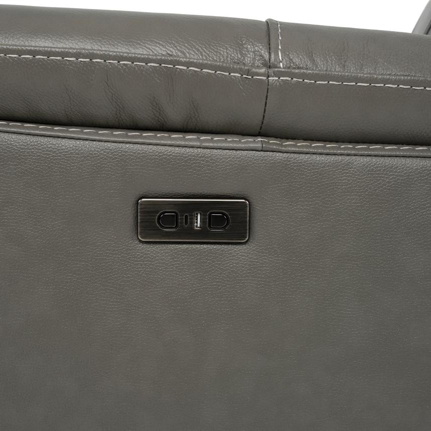 Samuel Dark Gray Leather Power Reclining Sectional with 5PCS/2PWR  alternate image, 9 of 9 images.