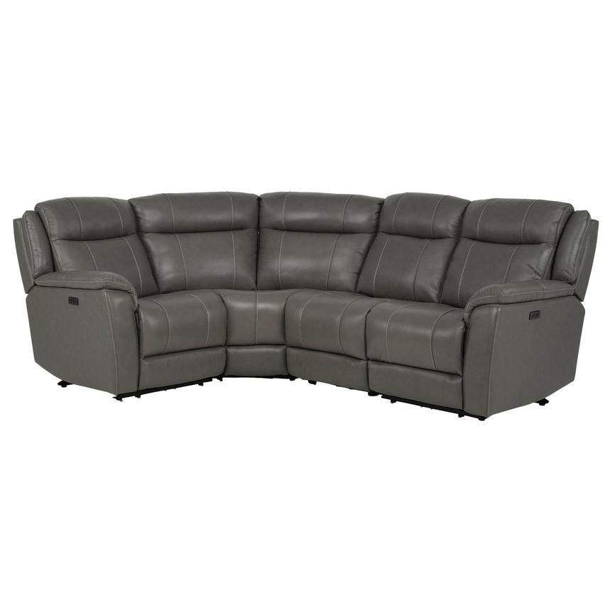 Samuel Dark Gray Leather Power Reclining Sectional with 4PCS/2PWR