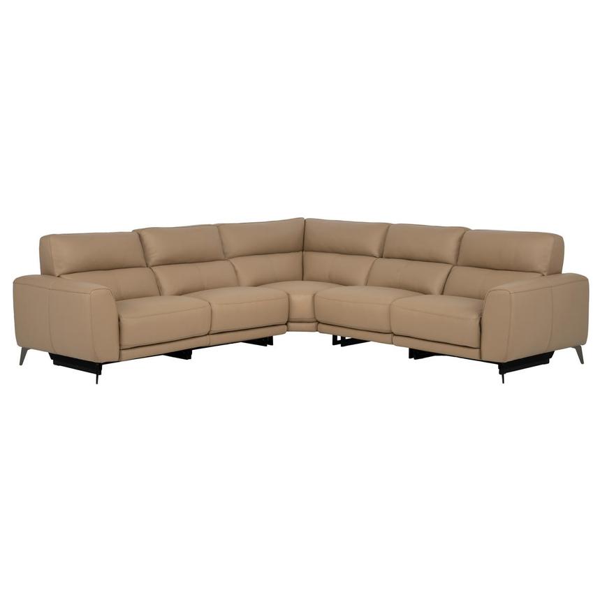Granet Dark Cream Leather Power Reclining Sectional with 5PCS/3PWR main image, 1 of 13 images.
